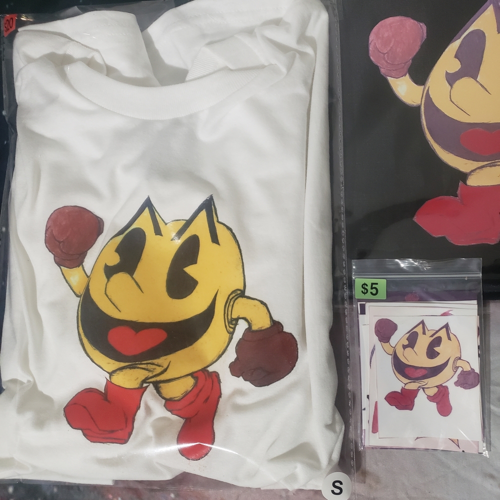 Pac-Man Graphic Design T-Shirt Graphic Design T-Shirt, Bookbag And Stickers